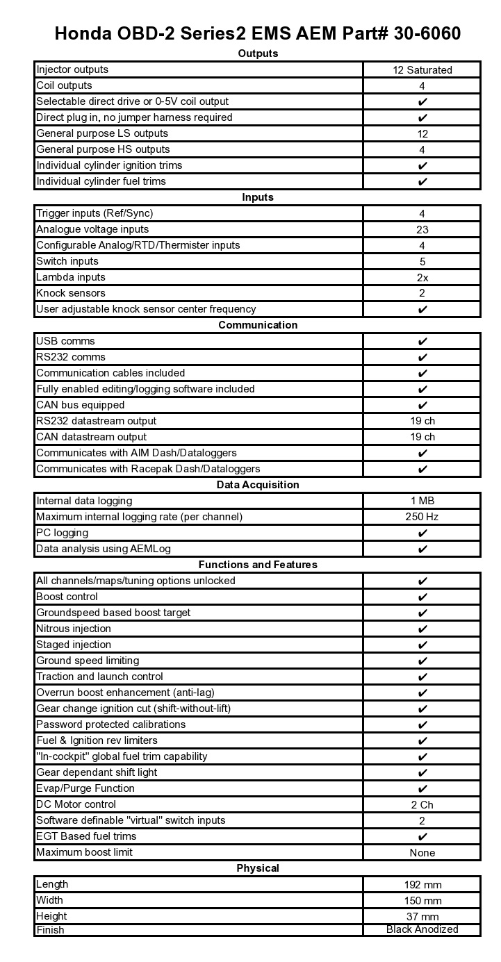 Find AEM Series 2 EMS Engine Management System 96 97 98 Honda Civic 1