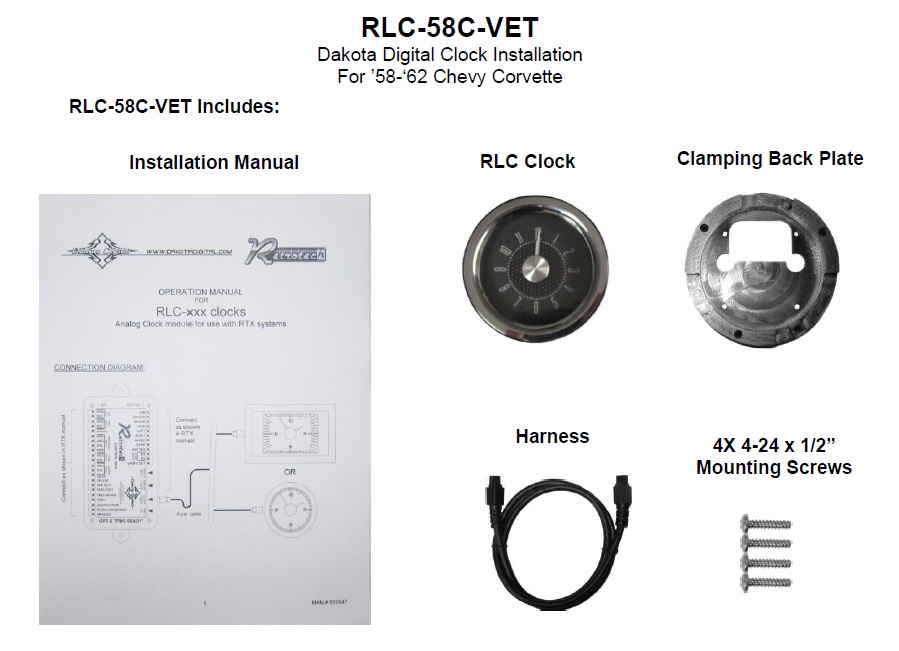 RLC-58C-VET Included Items