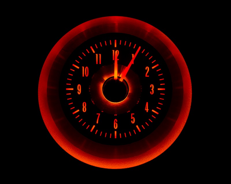 RLC-63C-VET Clock Gauge Fire and Ice Night View